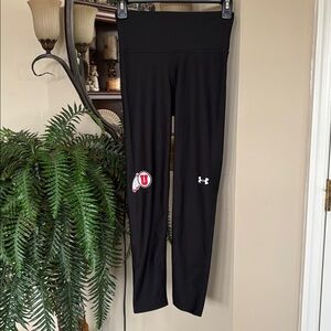 NWOT Under Armour Black Leggings University of Utah Utes NCAA Running Tights